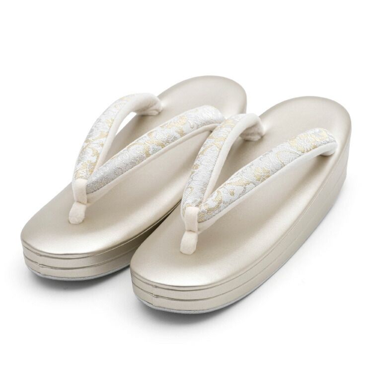  草履バッグ セット 金 ゴールド Lサイズ 花柄 絹 着物 帯地 留袖 紋付き 色無地 訪問着 附下 バッグ 和装 草履バック zouribag-00029 草履 和装履物