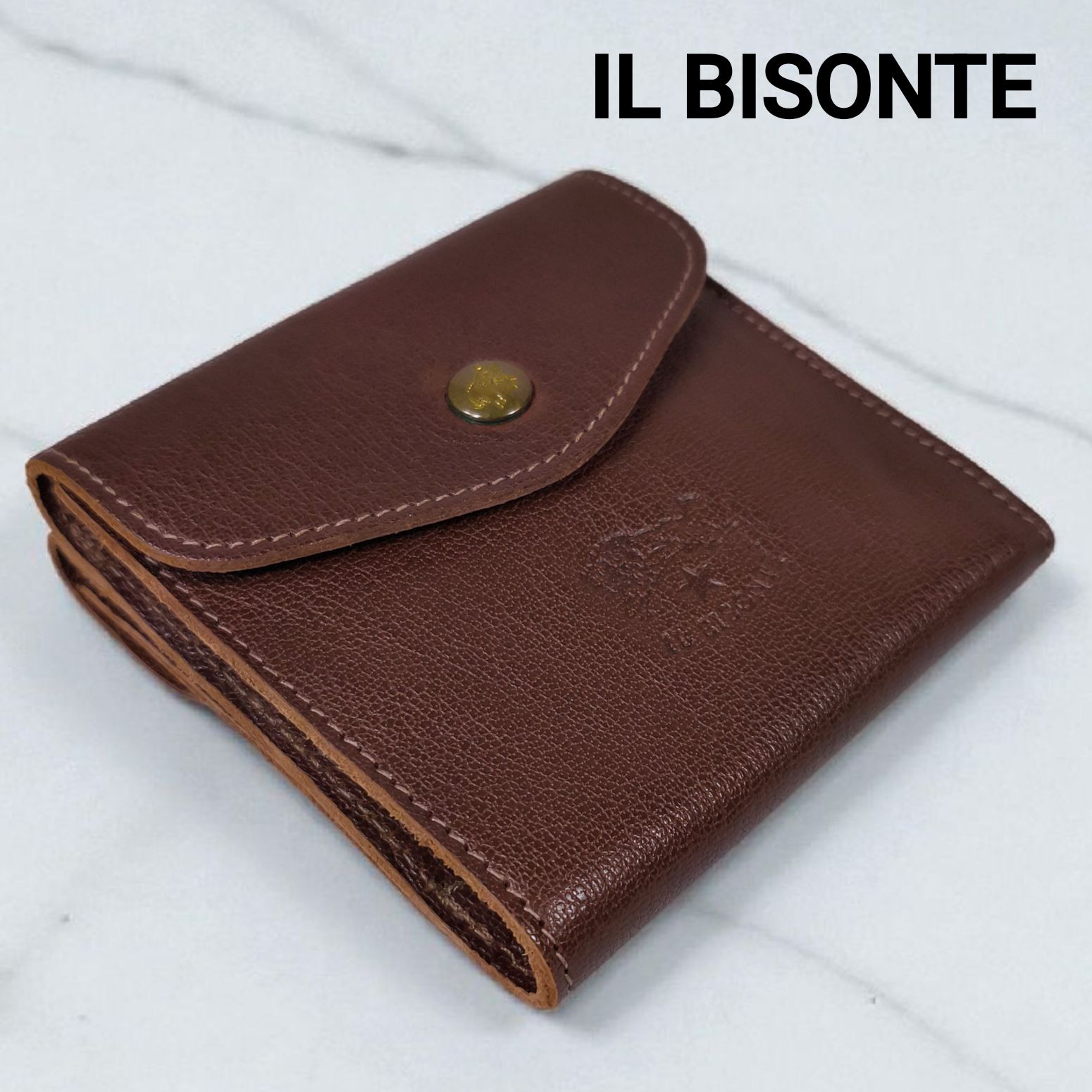 未使用品】 IL BISONTE イルビゾンテ 三つ折り財布 コンパクト ダーク 