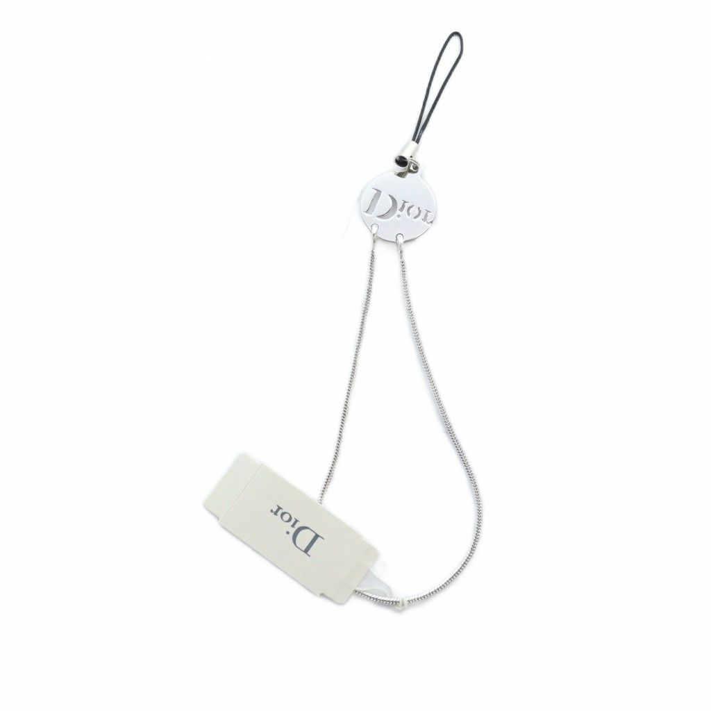 クリスチャンディオール Christian Dior ストラップ チャーム キーホルダー ロゴ シルバー色 GY 18 MQ OH