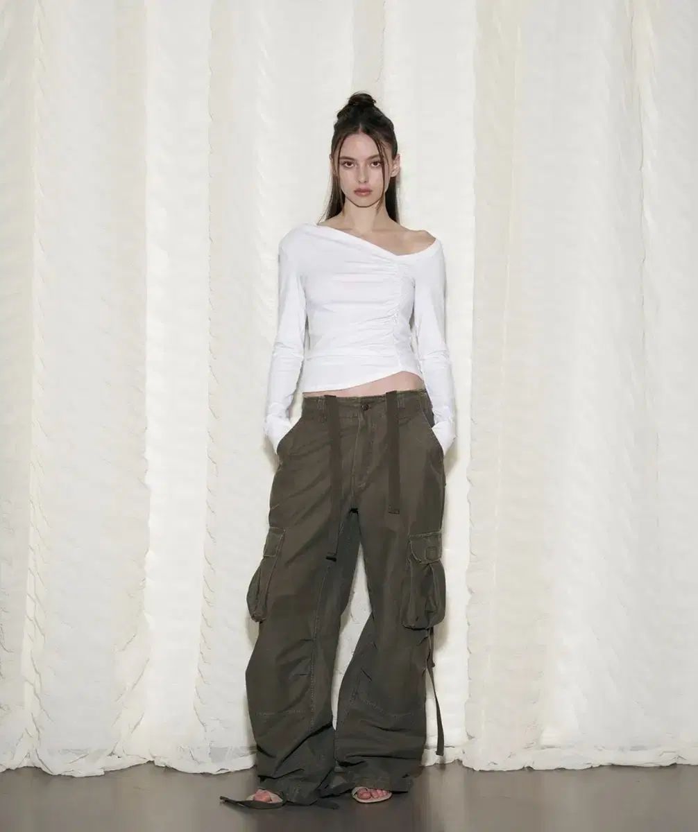 プリーズノーフォローTex Wide Work Pants Washed Khak