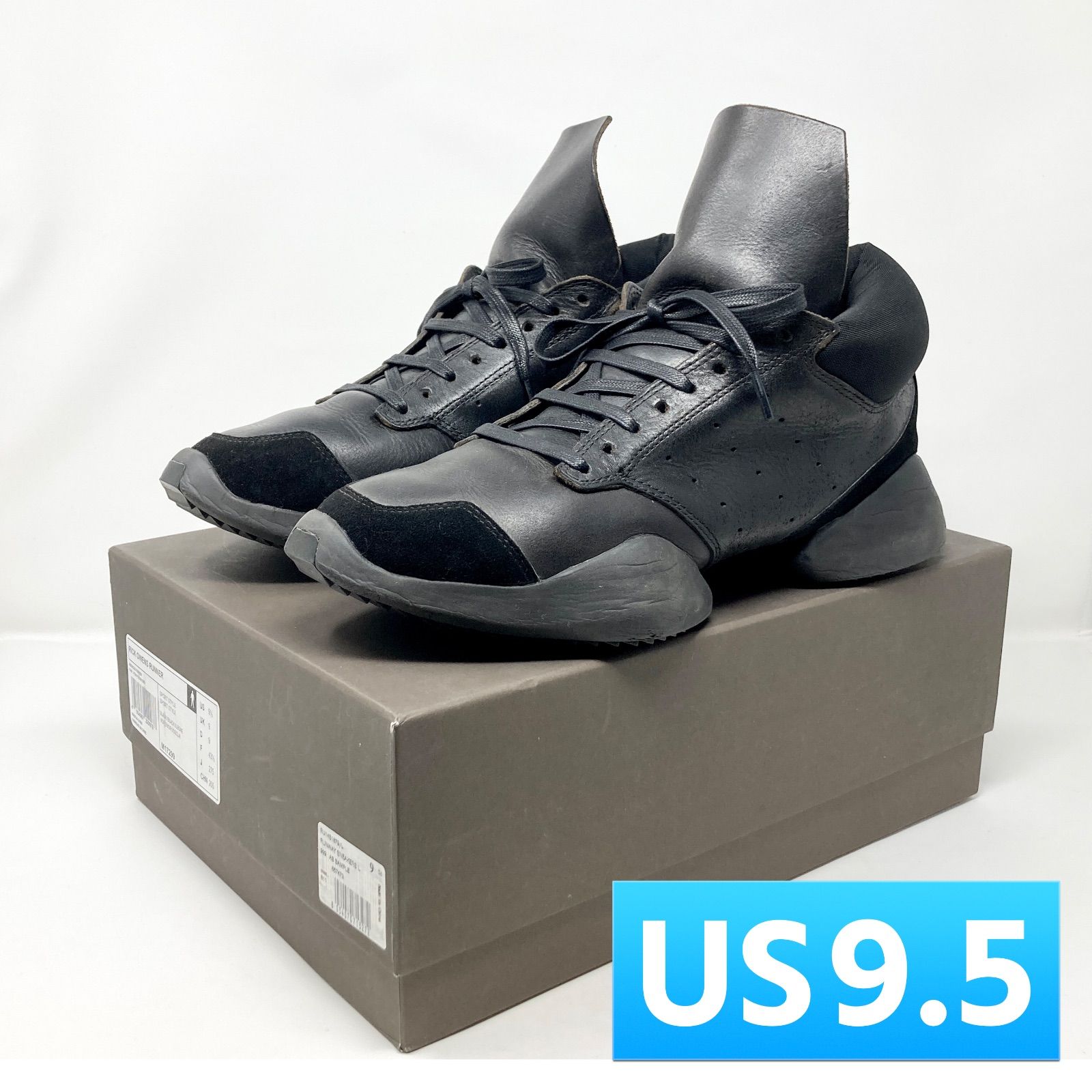 ファーストモデル US9.5 27.5cm ADIDAS RICK OWENS RUNNER BLACK M17299 リックオウエンス ランナー アディダス ファーストモデル