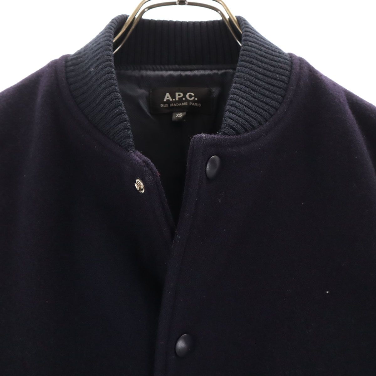 A.P.C. アーペーセー スタジャン XS ネイビー 袖レザー レディース