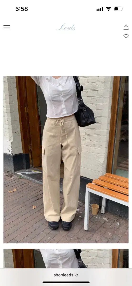  더위시 The wish 리즈 LIZ 어텀 Autumn 밴딩 ISTJ VENDING MACHINE Ver. 카고팬츠 カーゴパンツ 베이지 ベージュ 숏 ショート ジョガーパンツ スウェットパンツ パンツ