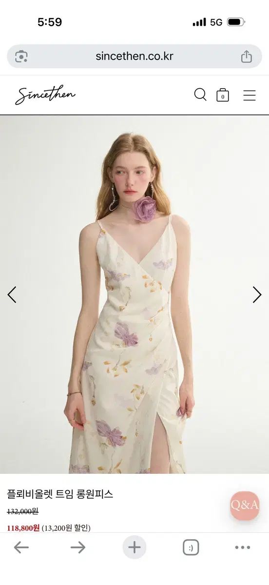 Mサイズ シンスゼン フローラル スリット ロング丈ワンピース フローラル スリット ロング ワンピース