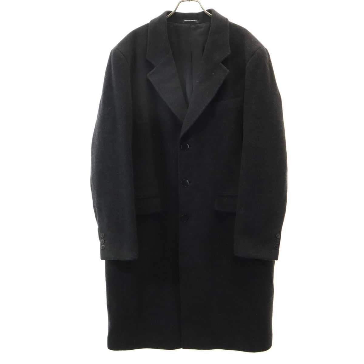 agnes b. homme アニエスベーオム フランス製 メルトン チェスターコート 3 チャコールグレー メンズ 古着