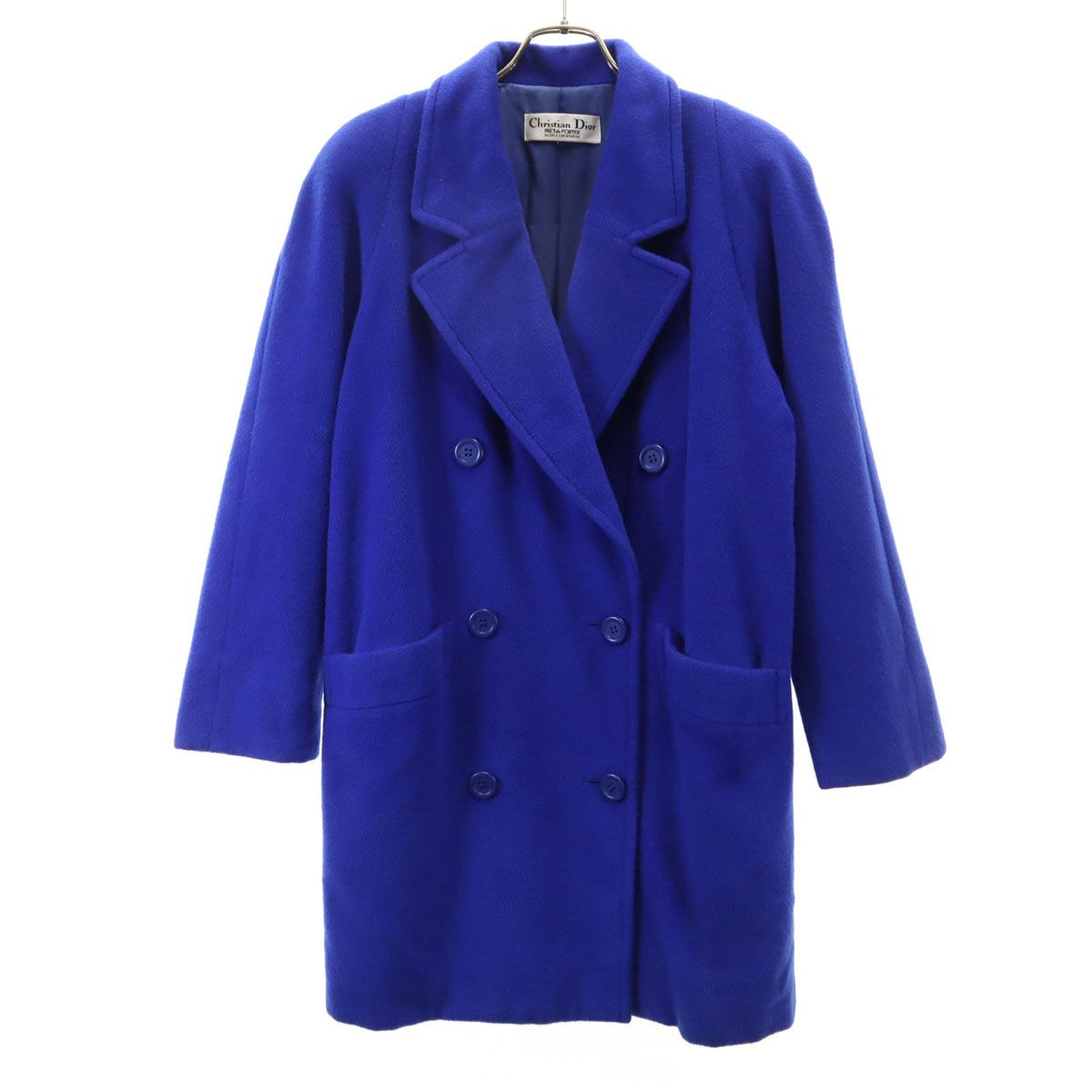 Christian Dior PRET-A-PORTER クリスチャンディオール プレタポルテ 90s ダブルブレスト ウールコート ブルー系 メンズ 古着