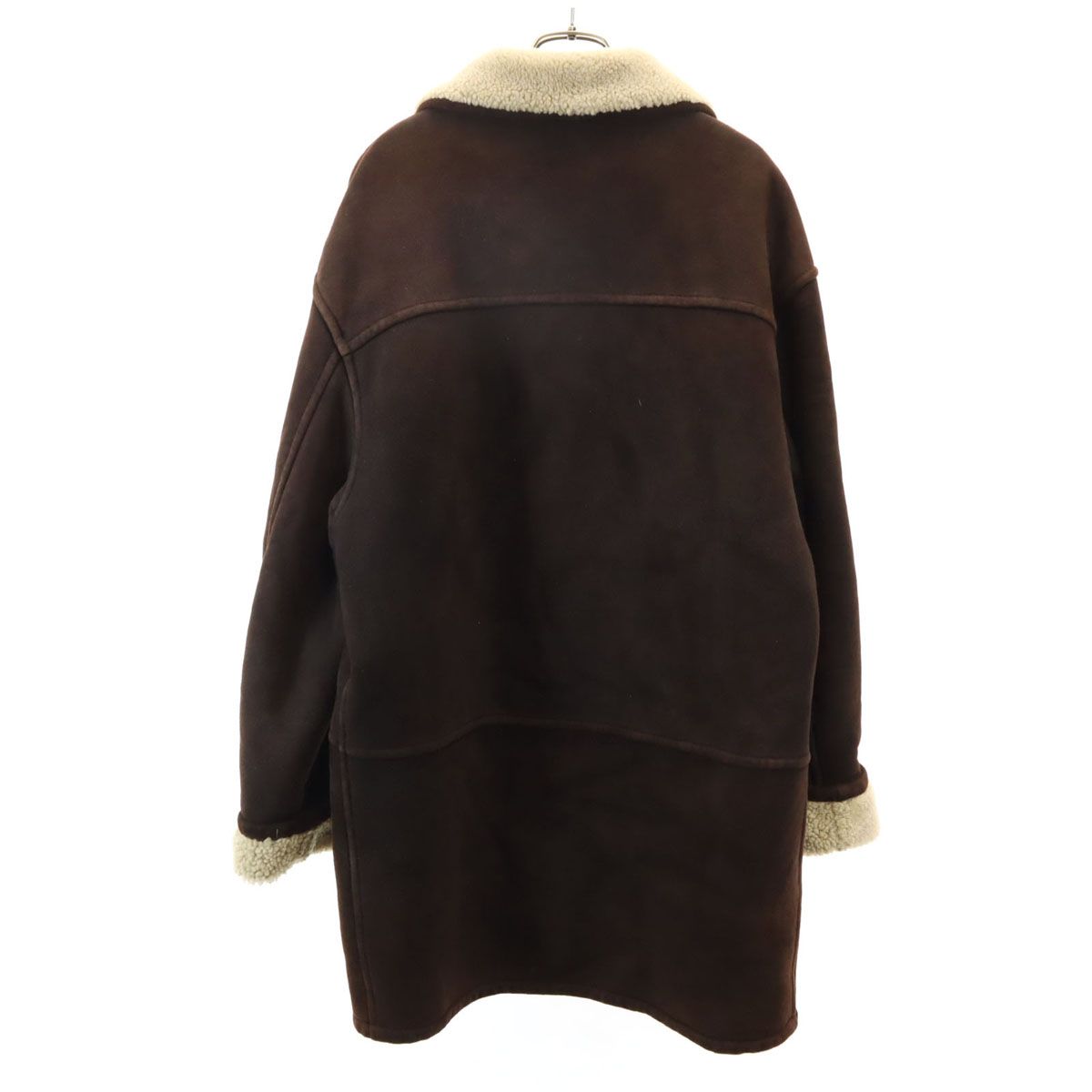 LANVIN ランバン 80s 90s ベルギー製 羊革 シープスキン ムートンコート 50 ブラウン 毛皮 メンズ 古着