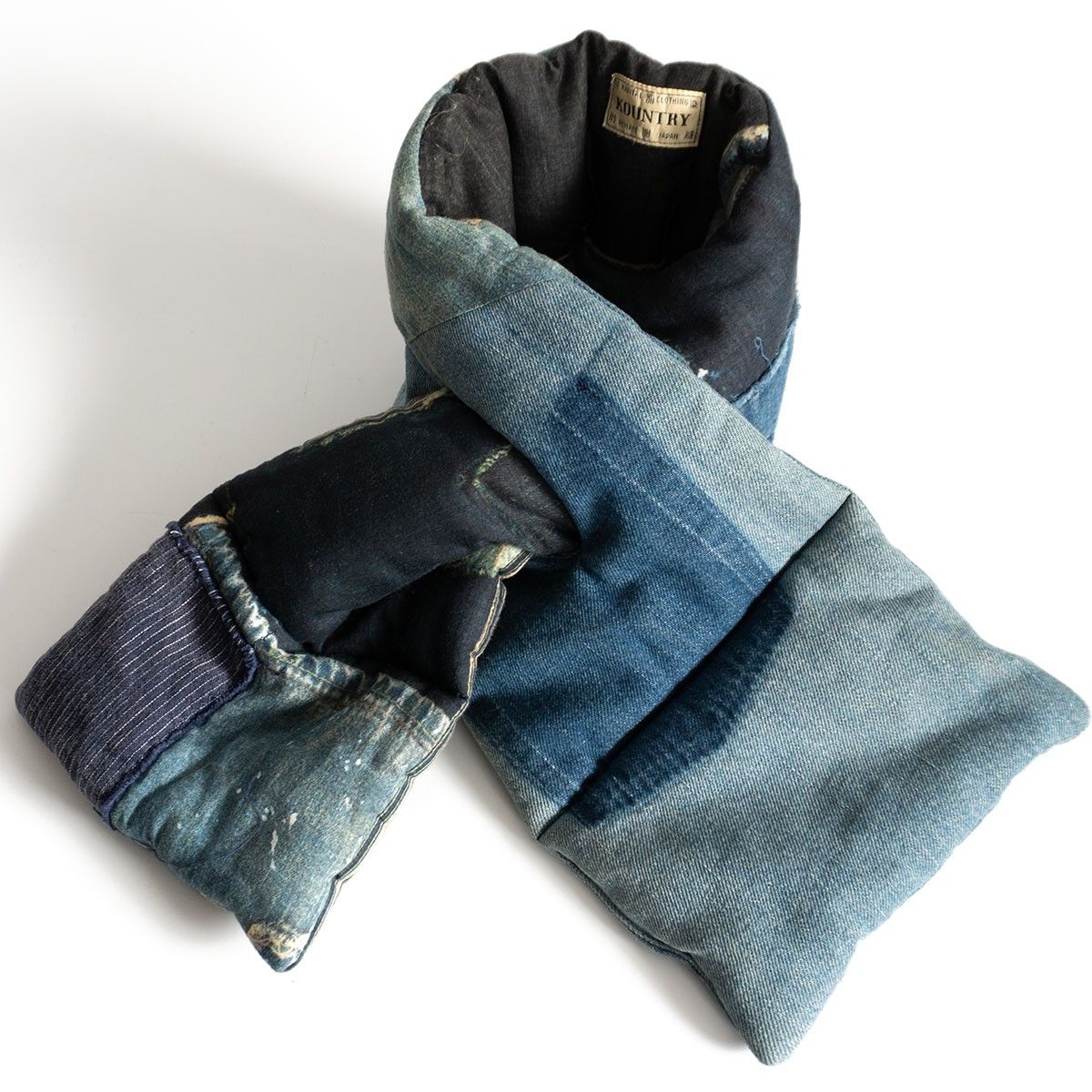 送料無料も!  雰囲気抜群 KAPITAL KOUNTRY パッチワーク デニム 転写プリント マフラー キャピタル カントリー s2511051 絶対にあなたの一番選択！