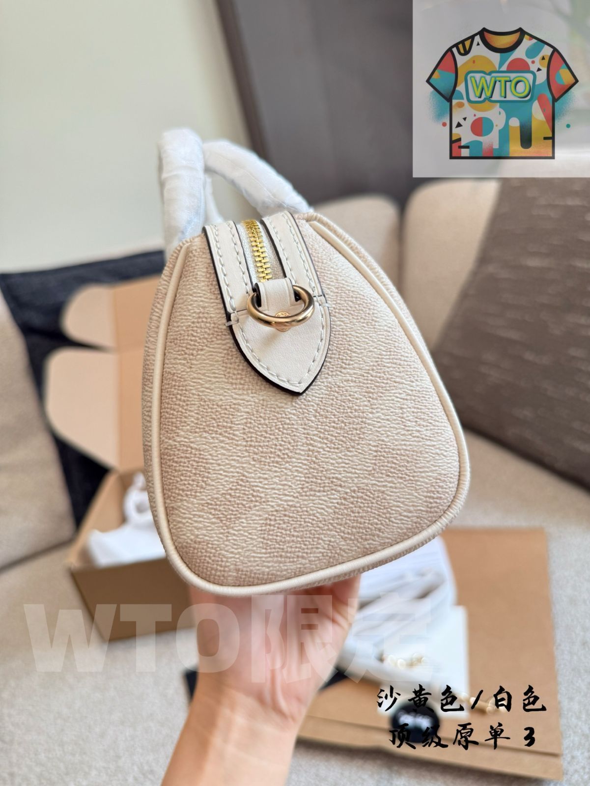 今日 Coach ローウェン ミニボストンバッグ ミルクティーマッチングロゴ - Coach Rowan Mini Boston Bag Milk Tea Match Logo-WTO輸入1