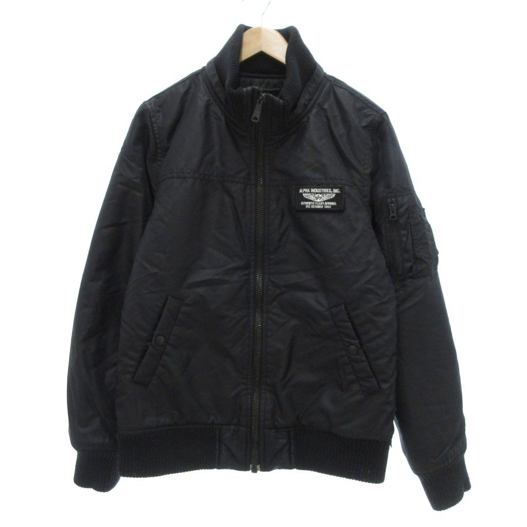 アルファ ALPHA フライトジャケット ナイロン L 黒 ブラック ミリタリー UO GY44