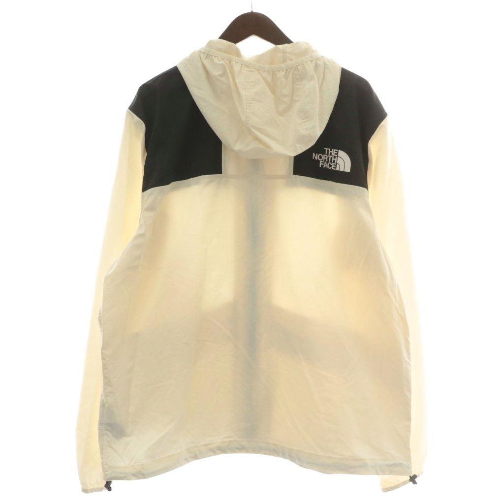ザノースフェイス THE NORTH FACE SSNL 86 MOUNTAIN WIND JACKET マウンテンパーカー ジャケット ナイロン 撥水 防寒 フード ジップアップ ロゴ L 白 ホワイト 黒 ブラック NF0A5J4E XZ GY01