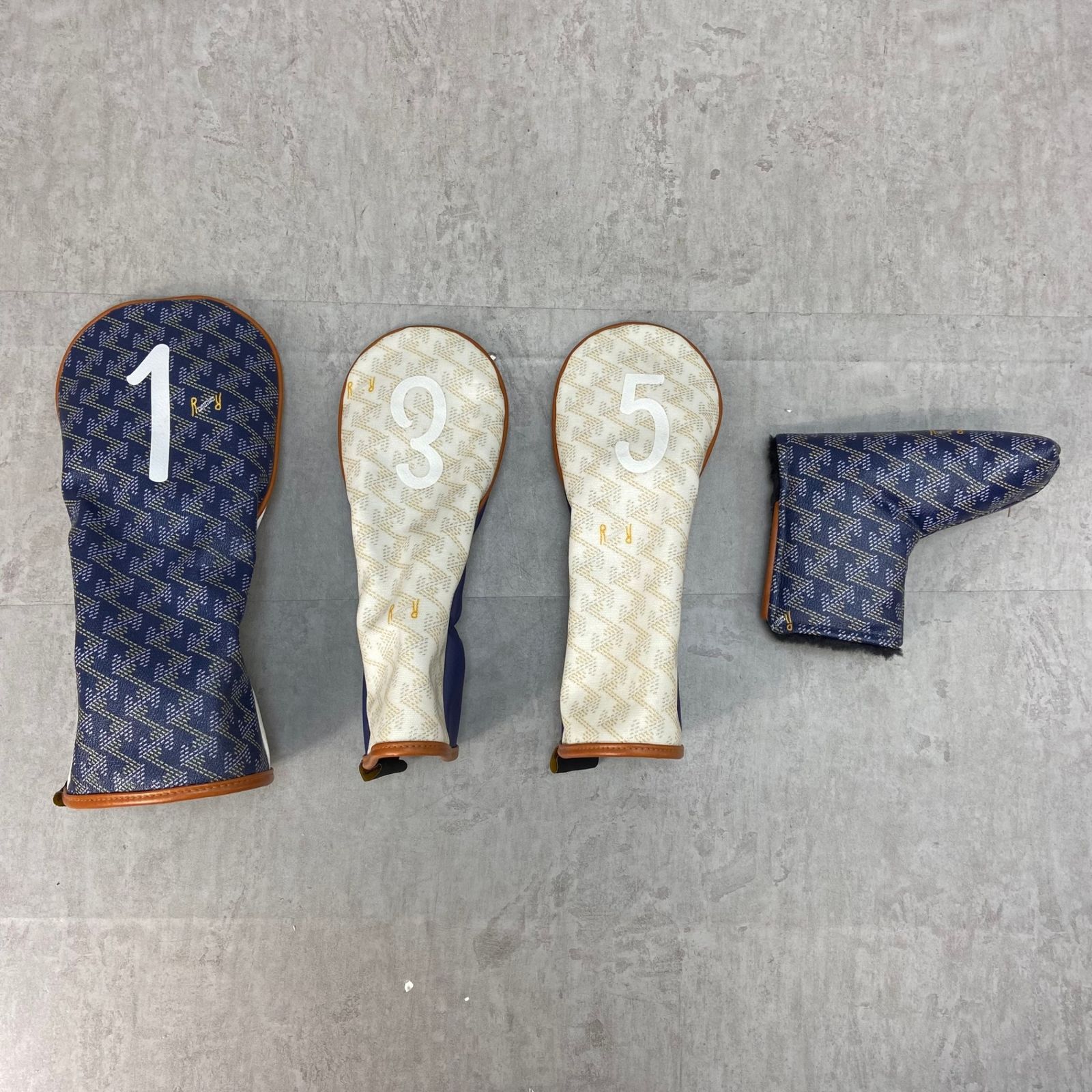 リザレクション ゴルフクラブ用ヘッドカバー 4点セット ドライバー フェアウェイ パター DR 1 W FW ピン型 Resurrection