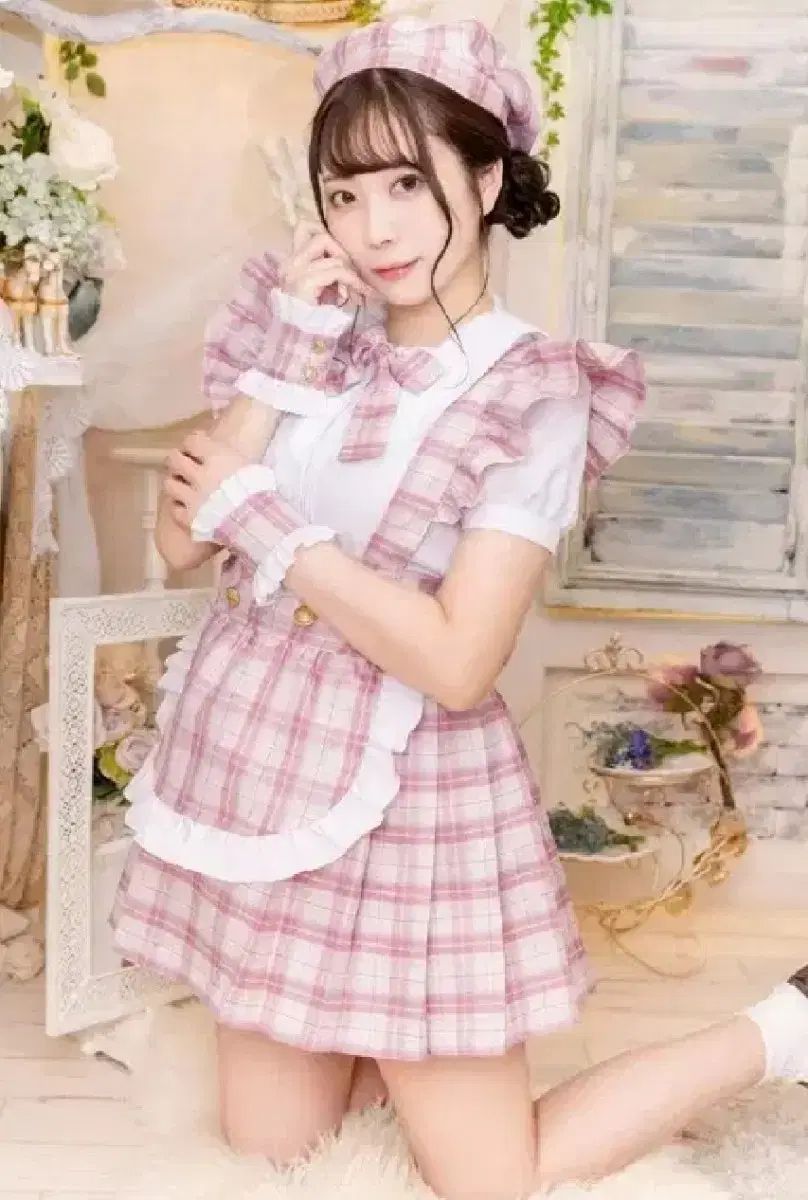 クリアストーン ピンク メイド服 セットアップ LIZ LISA シークレットハニー 量産型 地雷系 コス