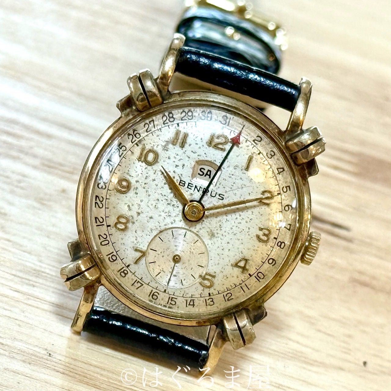 50s ベンラス ポインターデイト 手巻き メンズウォッチ 点検済