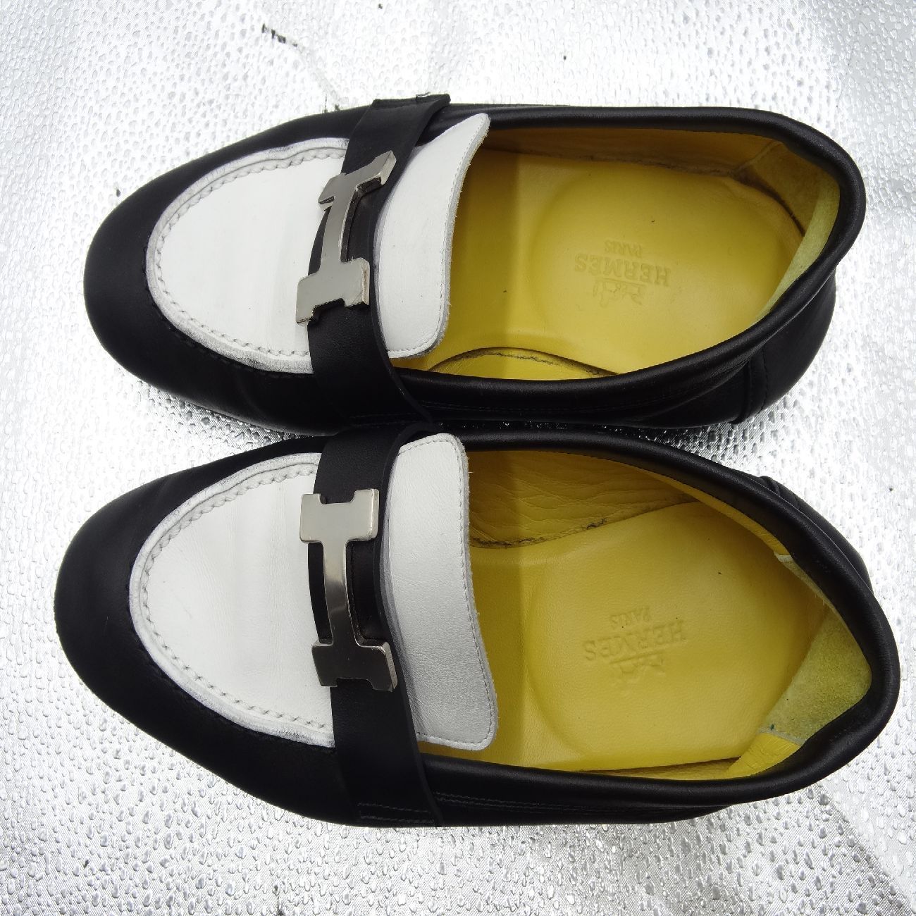 HERMES エルメス コンスタンス レザー ローファー Hロゴ ブラック