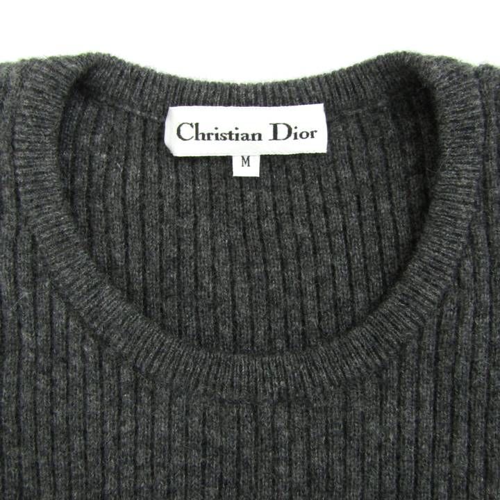 クリスチャンディオール ニット トップス 半袖 リブ クルーネック