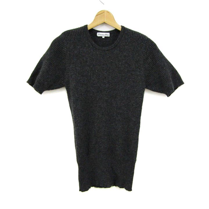 クリスチャンディオール ニット トップス 半袖 リブ クルーネック
