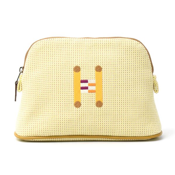 エルメス バッグ レディース ボリード クレイジーH ポーチ ミニ 化粧ポーチ キャンバス シトロン オークル HERMES