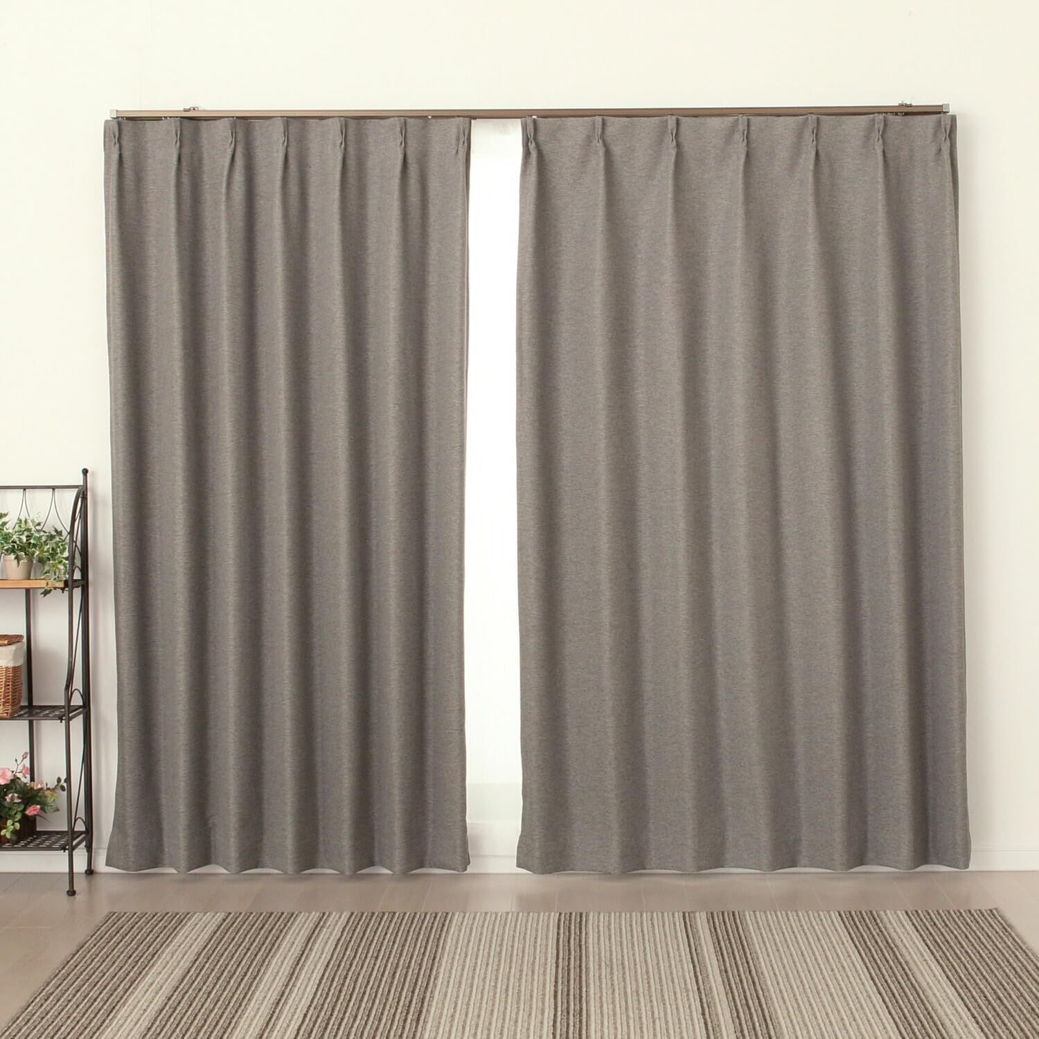 冷暖房効果アップ 省エネ 防寒 厚手 保温 断熱 断熱 節電 100×205 幅100x丈205cm2枚組 5089グレーGY ピュリー 二重織り 防炎加工 1級遮光 遮光カーテン