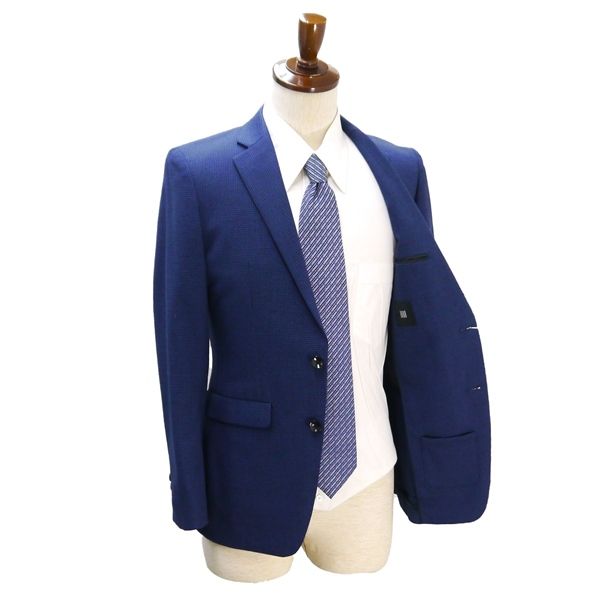 スーツセレクト 2つボタン シングルスーツ Y5 M 青みがかったダークネイビー 千鳥格子 ノータック 春秋冬 BLLP1601 5NJ062 メンズビジネス 202510