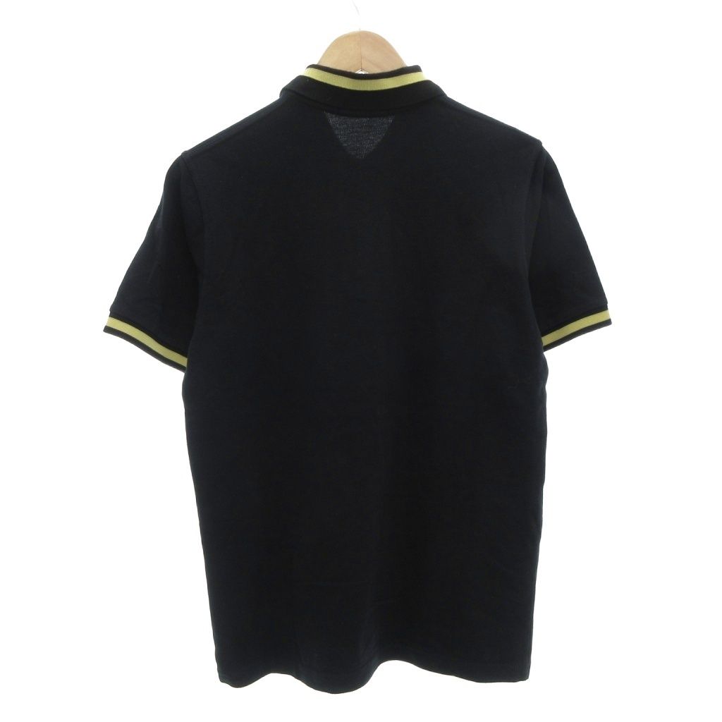 フレッドペリー FRED PERRY ポロシャツ 半袖 40 ロゴ刺繍 切替 鹿の子 紺 ネイビー AE GY 17