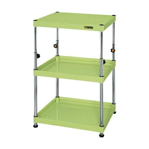 【新品・5営業日で発送】サカエ CSパールワゴン 高さ調整 固定タイプ 樹脂製 グリーン TCSPN-6083 (2230265)