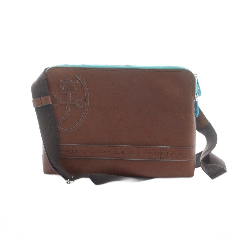 カステルバジャック CASTELBAJAC ショルダーバッグ 斜めがけ レザー ロゴ 茶 ブラウン GY18 MQ