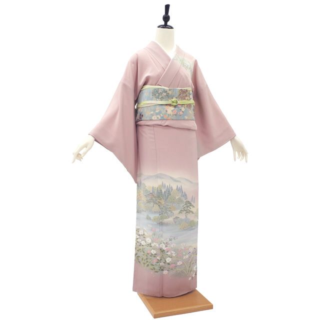 新古品】 すごい値！ 訪問着 袷 未使用 フォーマル 着物 正絹 薄ピンク