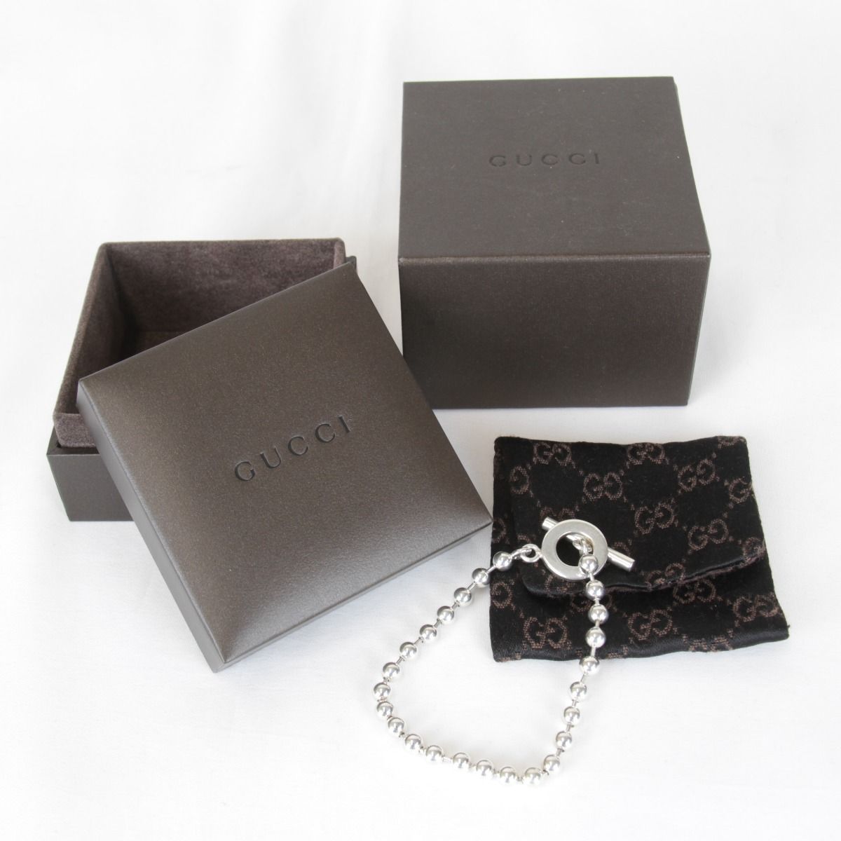 USED』GUCCI【グッチ】 ボールチェーン ラリアット 925 ブレスレット 