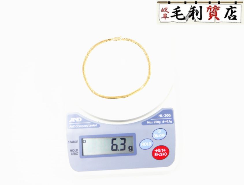 K18 キヘイ 喜平 アンクレット 12面トリプル 6.3ｇ 12メントリプル イエローゴールド 18金 750 YG ジュエリー