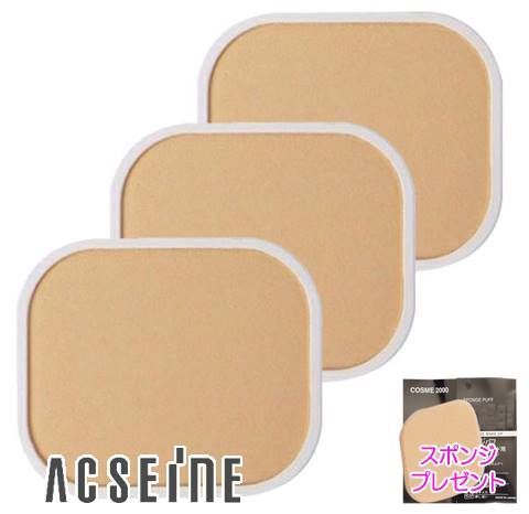 セット スポンジパフプレゼント アクセーヌ シルキィモイスチュアファンデーションN リフィル ケース