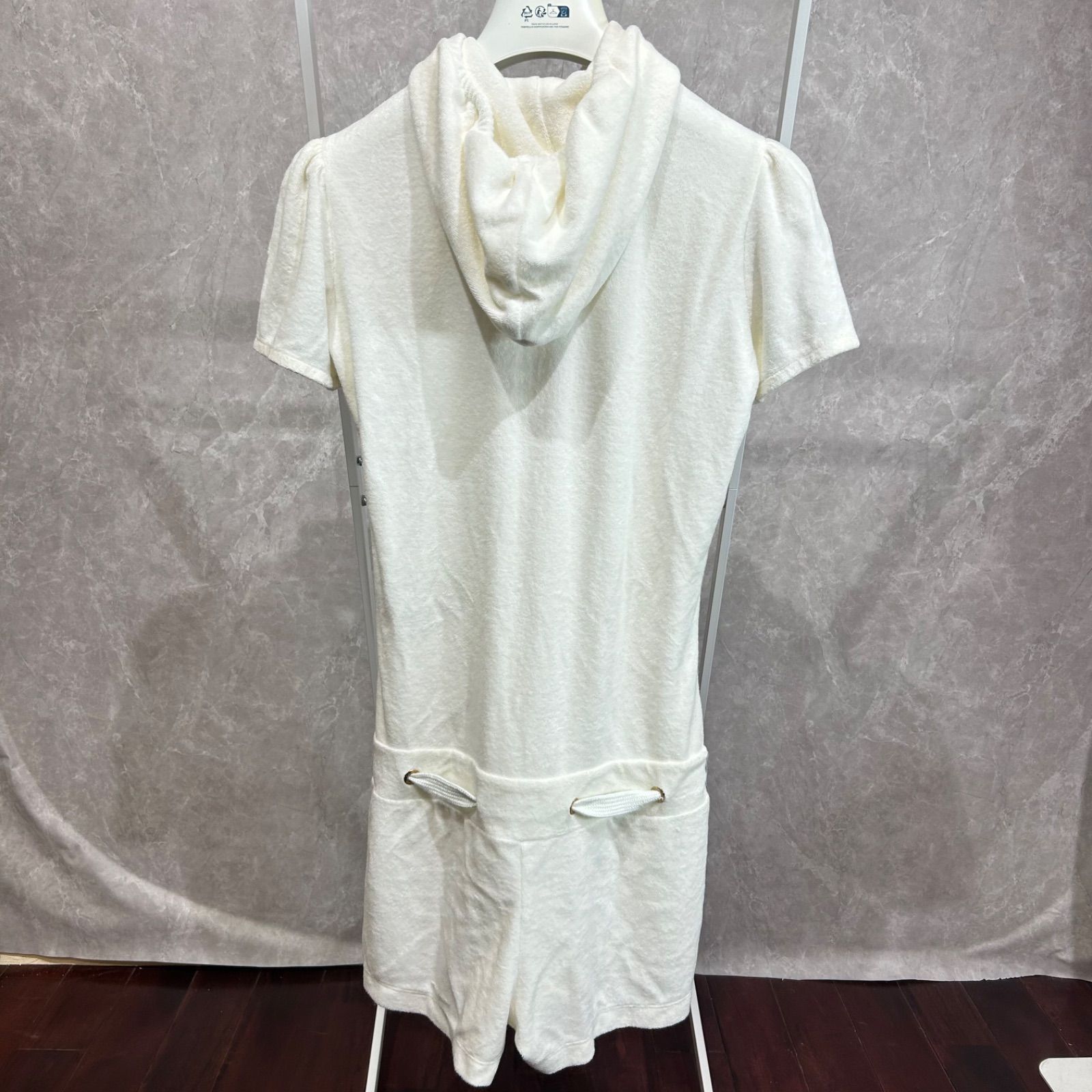 MONCLER モンクレール半袖ジップパーカー白xs