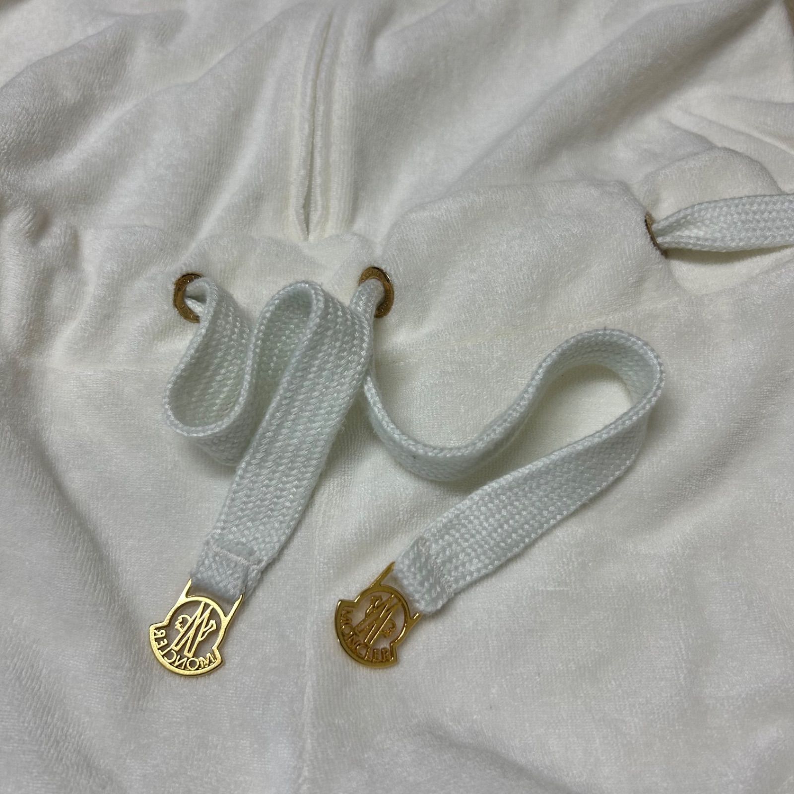 MONCLER モンクレール半袖ジップパーカー白xs