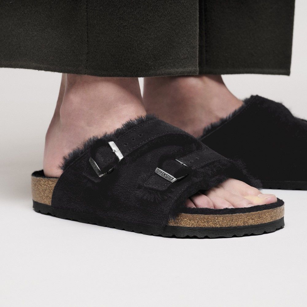  ･ ビルケンシュトック サンダル メンズ レディース チューリッヒ シアリング 1030627 1030710 BIRKENSTOCK ZURICH SHEARLING LEVE BLACK LAF サボ コンフォートサンダル コンフォートサンダル サンダル ミュール