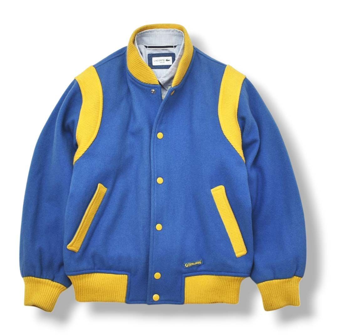 90s SPALDING スポルティング ウール スタジャン S 青 x 黄色