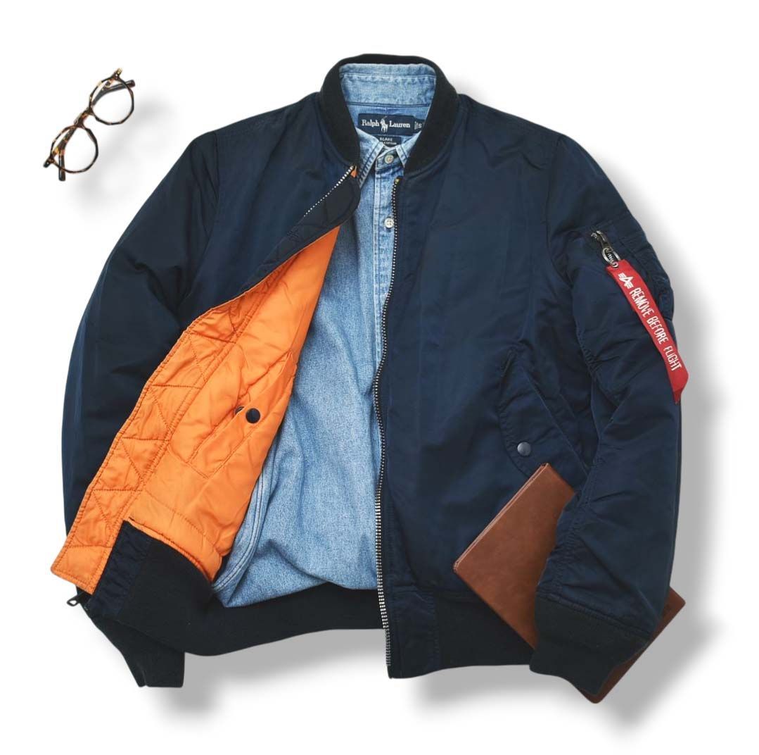 MA-1 アルファ リバーシブル フライトジャケット ネイビー オレンジ