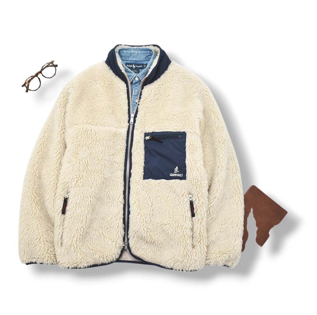 オーバーサイズ】 グラミチ Gramicci ボア フリース ジャケット M