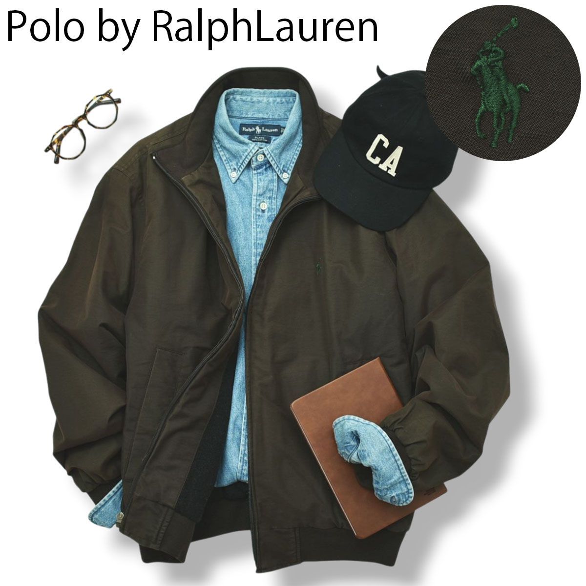 90sヴィンテージ Polo ラルフローレン スウィングトップ M カーキ