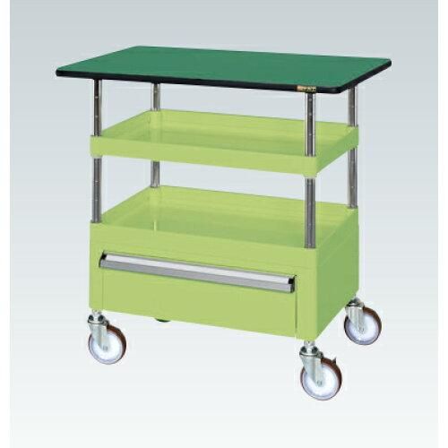 サカエ CSパールワゴン中量タイプ 引出し 天板付 グリーン CSP- 2229846