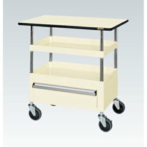 サカエ CSパールワゴン中量タイプ 引出し 天板付 アイボリー CSP- 2229843