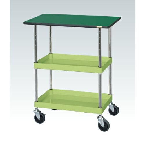 サカエ CSパールワゴン中量タイプ 天板付 グリーン CSP 2229836