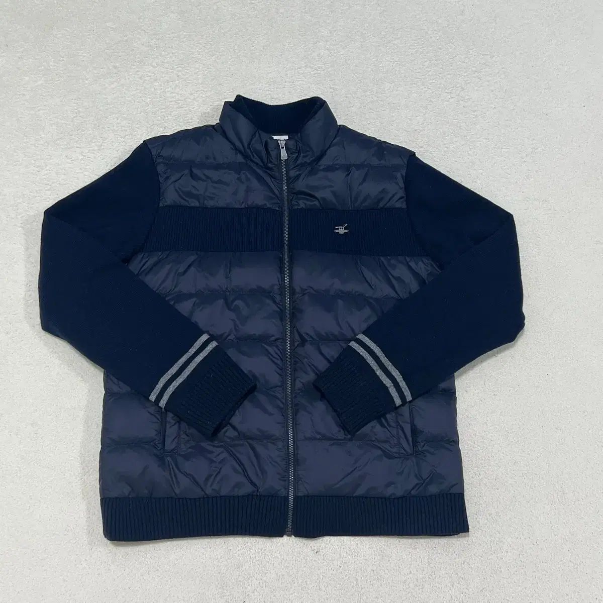 105 ヘンリーリコ メンズ 防風 ニット ダウン ジップアップ ジャケット 1104