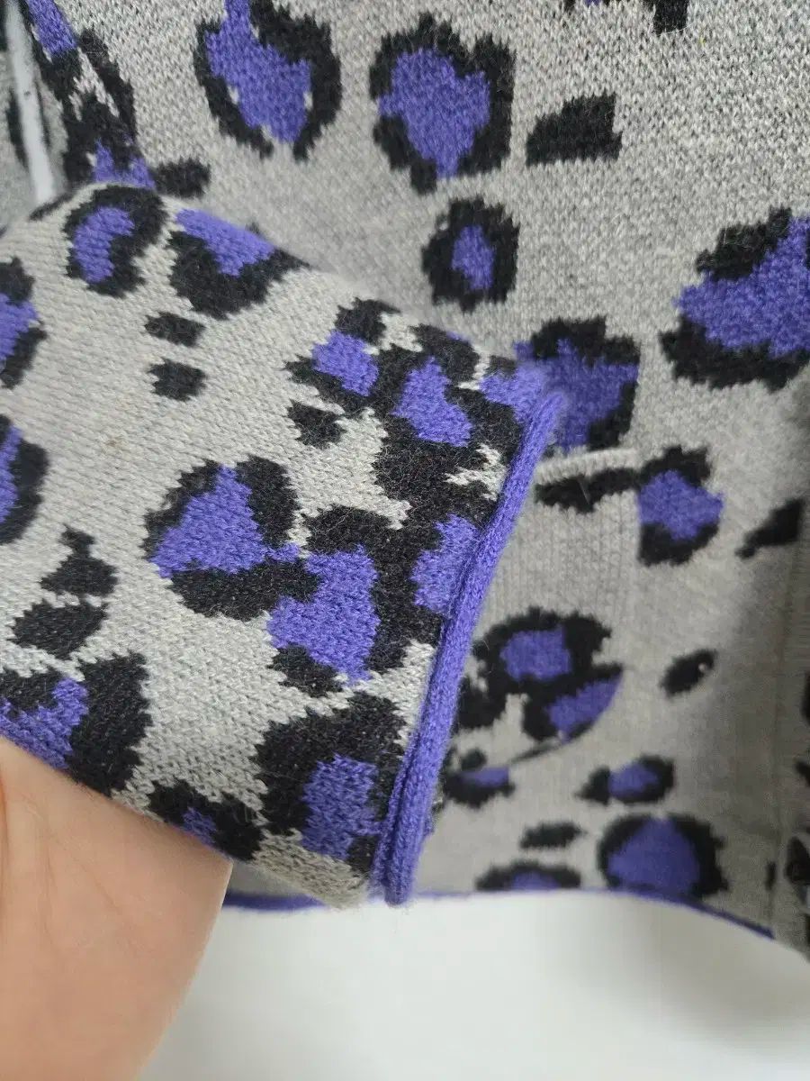  SJSJ ヒョウ柄 パータン グレー PURPLE パープル 82 長袖 カーディガン ボレロ アンサンブル