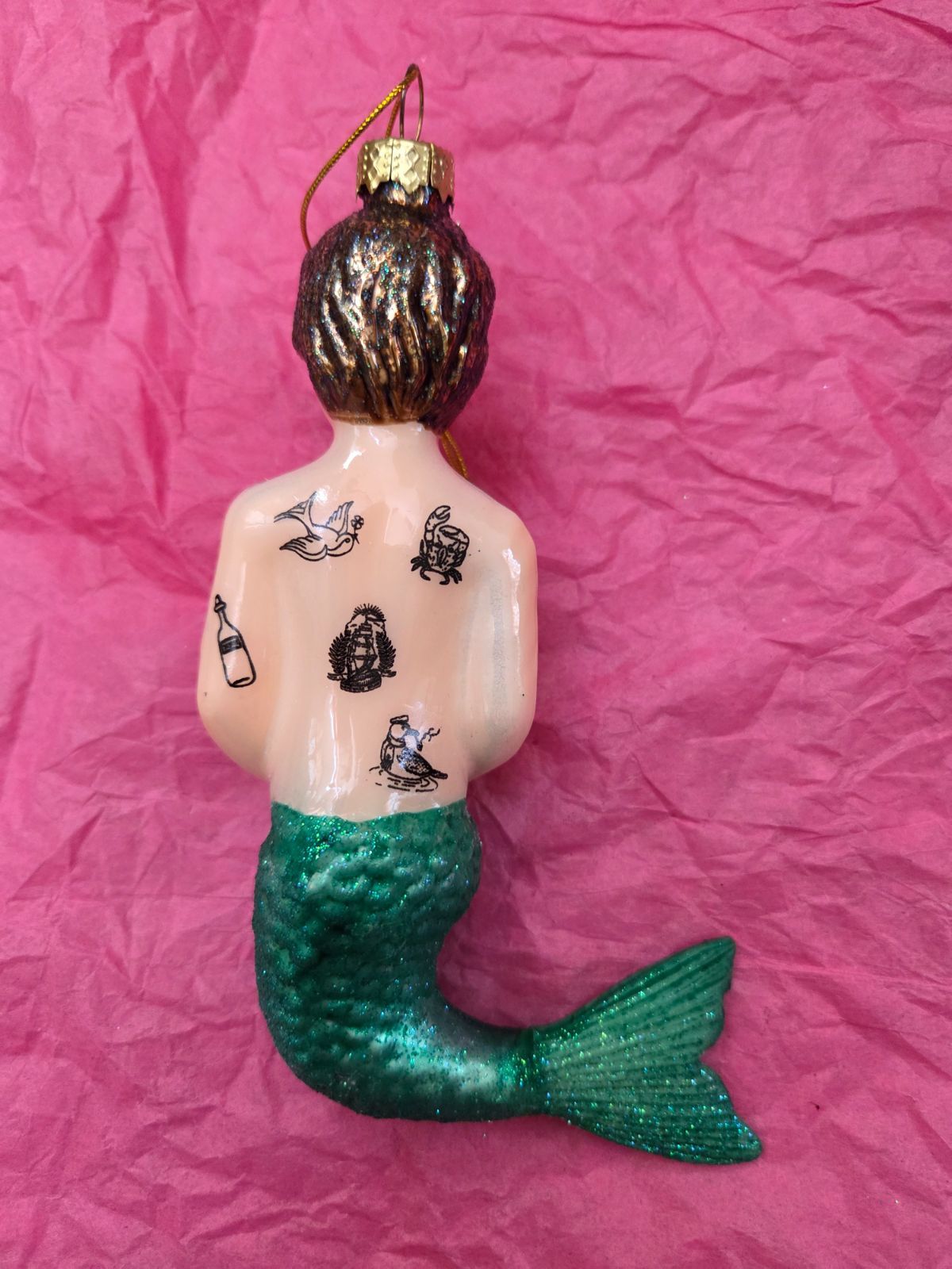  Last1 人魚 ガラス オーナメント アスティエ H P France アロマキャンドル 置物 インテリア小物