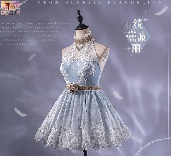 エヴァンゲリオン 綾波レイ カフェコラボ ドレス レディース コスチュームセット
