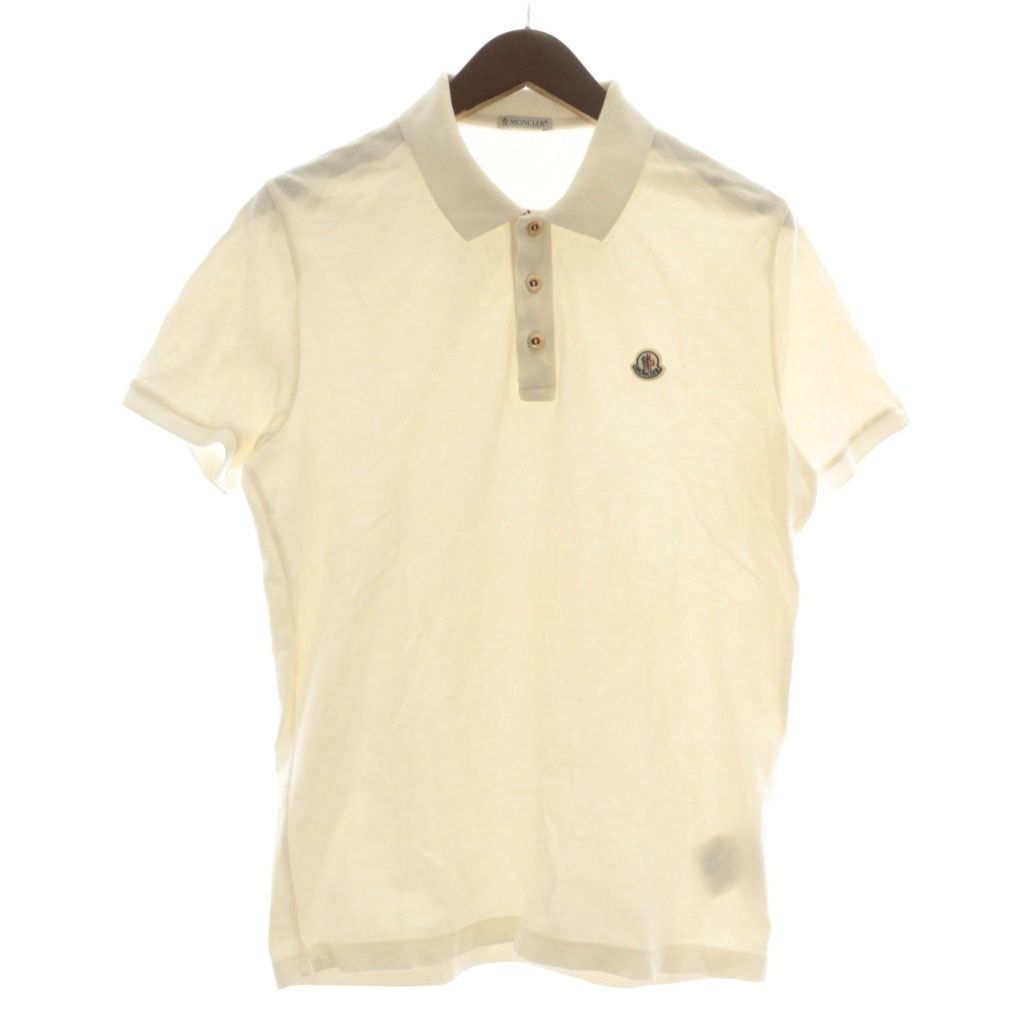 モンクレール MONCLER MAGLIA POLO MANICA CORTA ポロシャツ 半袖 ロゴ ワッペン L 白 ホワイト 84556 XZ GY 18