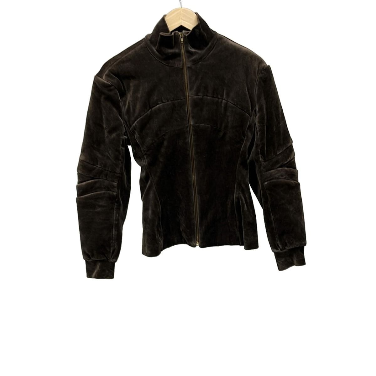 ISSEYMIYAKE イッセイミヤケ ブルゾン サイズM レディース - グレーベージュ 長袖 ベロア ジップアップ 秋