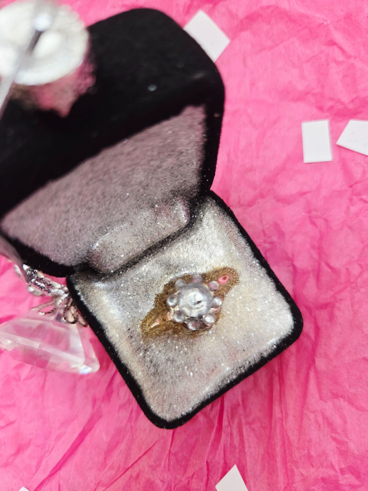  リングケース ガラス オーナメント アスティエ H P France 木製オブジェ 置物 インテリア小物