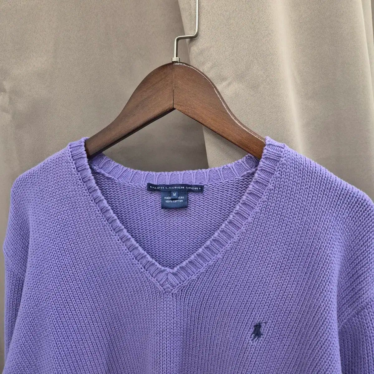 POLO RALPH LAUREN ポロラルフローレン Vネック ニット PURPLE パープル