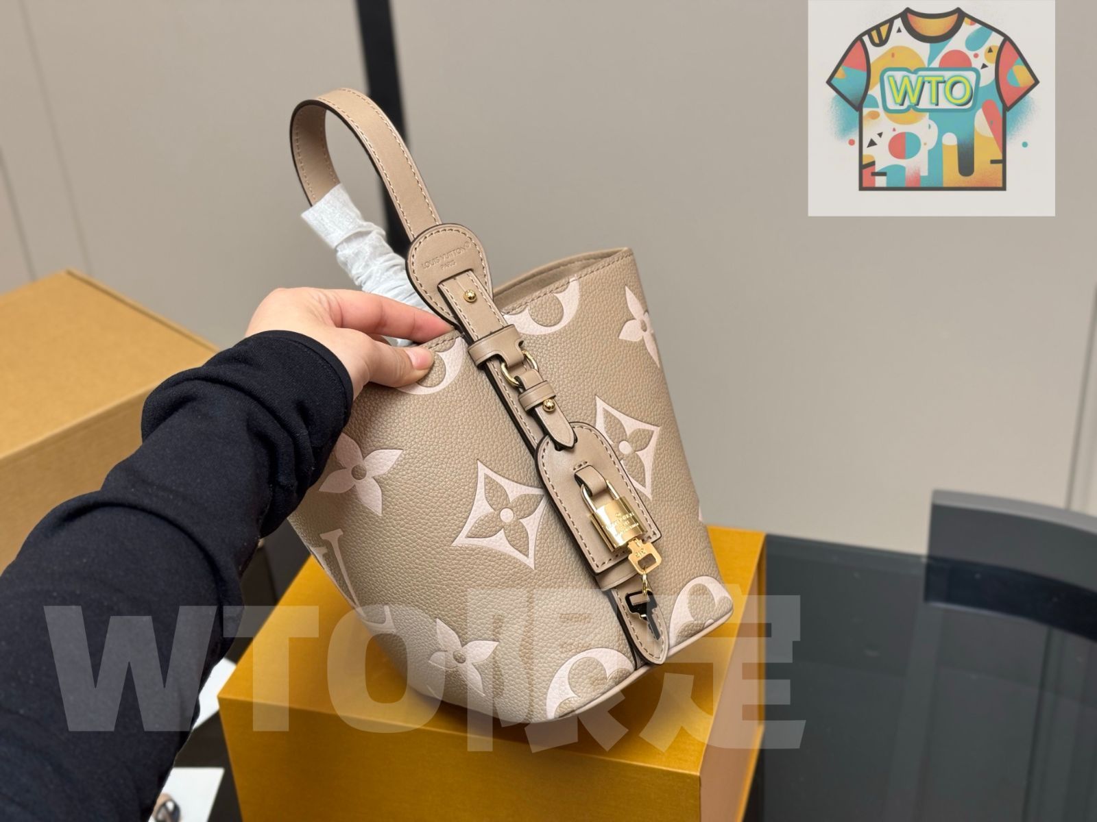 今日 LV ヴィンテージ バケットバッグ 18×17cm -WTO輸入1